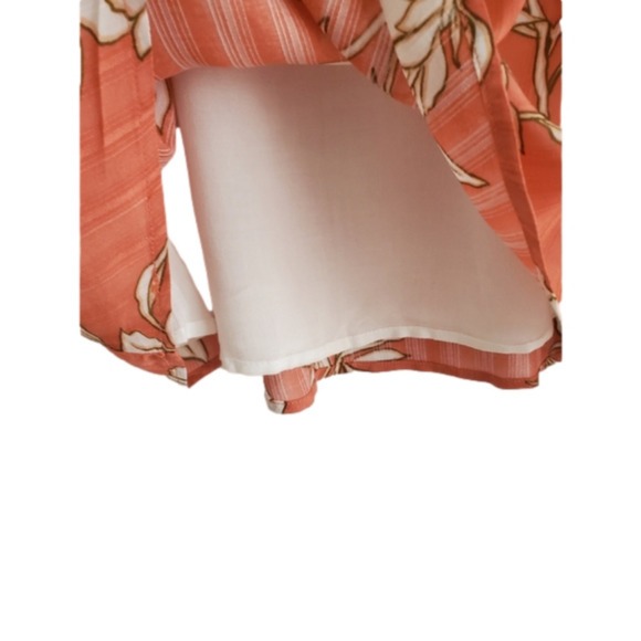 Minkpink's Lovina Wrap Style Mini Dress Coral Pink Floral Print Size M… - Picture 6 of 16